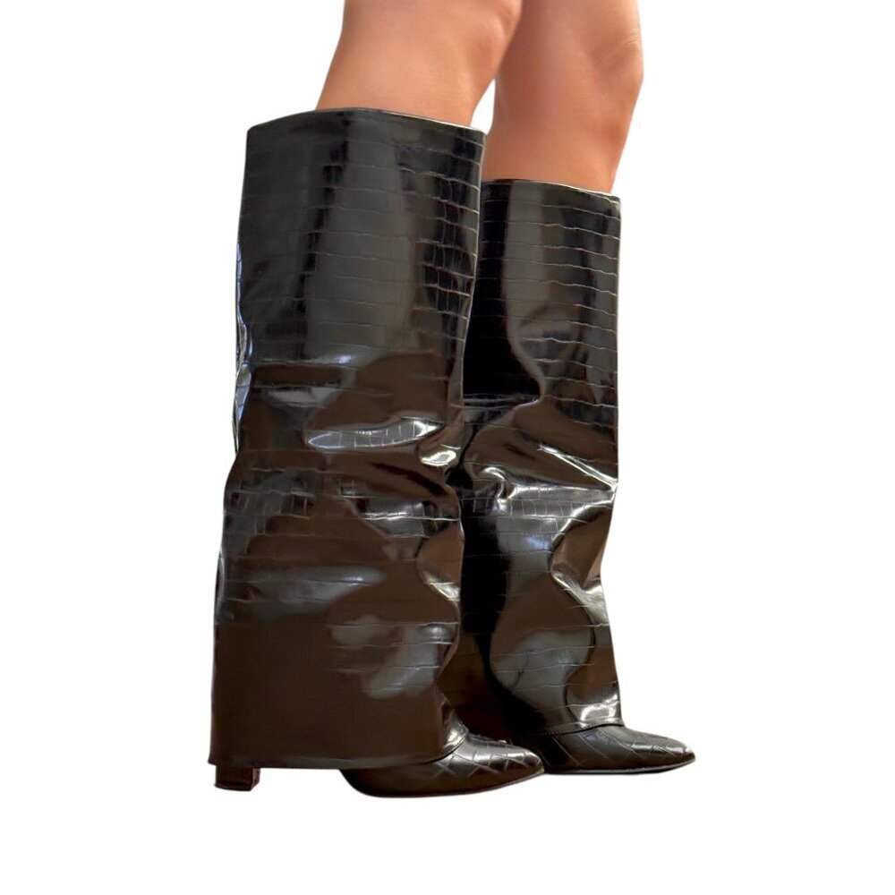Gator print PU black boots - Picture 6 of 7